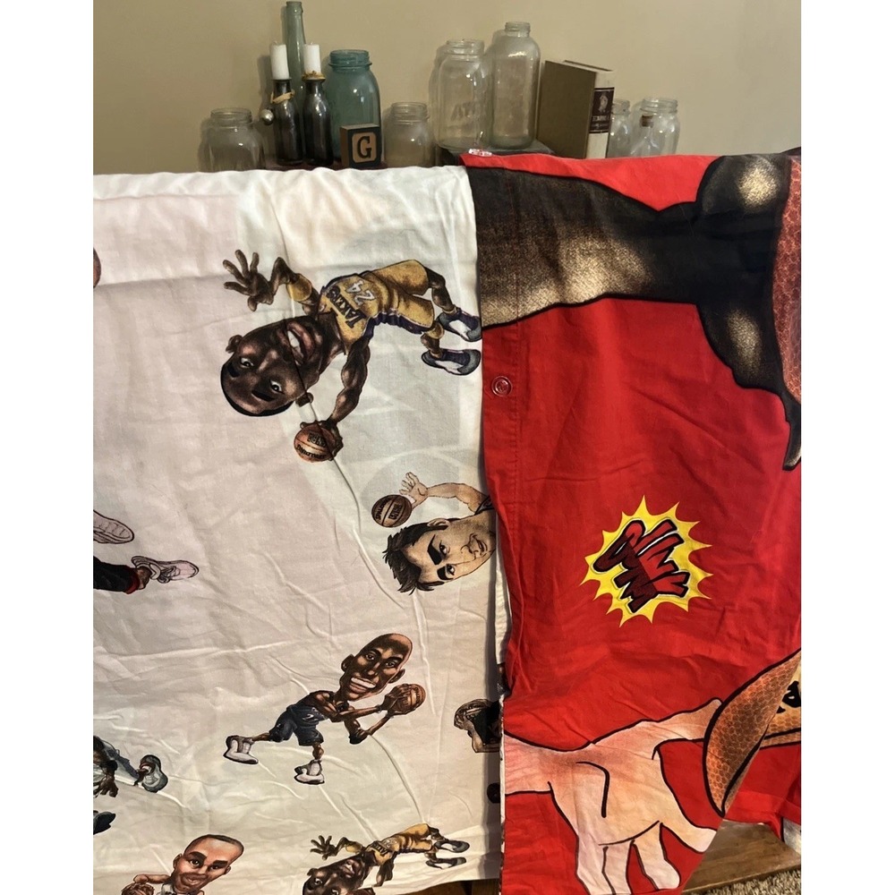 NBA Toons Duvet Cover‎ Jazz Spurs 60x75" 2-Sided Kobe Bryant Lakers- RARE!